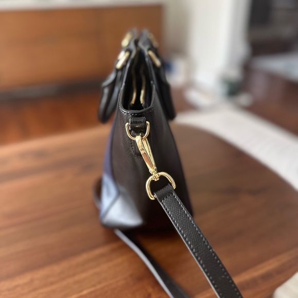 Vera Bradley Navy Blue Leather Morgan Satchel Shoulder Bag Purse EUC! MSRP $238! - Picture 4 of 11